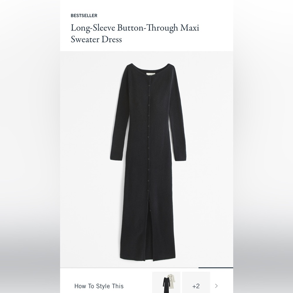 Abercrombie and fitch long sleeve button through maxi sweater dress